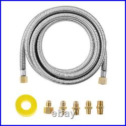 10Ft High Pressure Braided Propane Hose with 5x Conversion for Grill Fire Pit