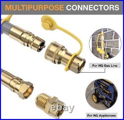 12FT Natural Gas Hose with Propane to Natural Gas Conversion Kit Quick Connect 12FT Natural Gas Hose with Propane to Natural Gas Conversion Kit Quick Connect