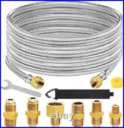 20 Feet High Pressure Braided Propane Hose Extension with Conversion Coupling 3/