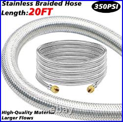 20 Feet High Pressure Braided Propane Hose Extension with Conversion Coupling 3/