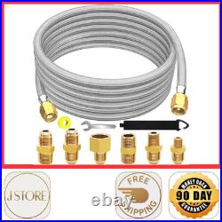 20 Ft High Pressure Braided Propane Hose Extension with Conversion Coupling 38