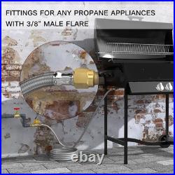 20 Ft High Pressure Braided Propane Hose Extension with Conversion Coupling 38