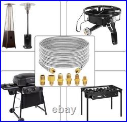 20 Ft High Pressure Braided Propane Hose Extension with Conversion Coupling 38 20 Ft High Pressure Braided Propane Hose Extension with Conversion Coupling 38
