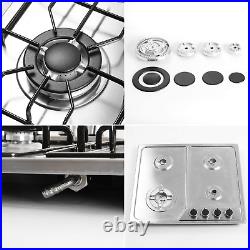 22X20 Gas Cooktop 4 Burners Stainless Steel Stove NG/LPG Conversion Kit