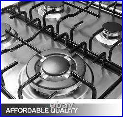 24X20 Gas Cooktop 4 Burners Stainless Steel NG/LPG Conversion Kit Easy Clean