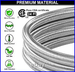 24 Ft High Pressure Braided Propane Hose Extension with Conversion Coupling 24 Ft High Pressure Braided Propane Hose Extension with Conversion Coupling