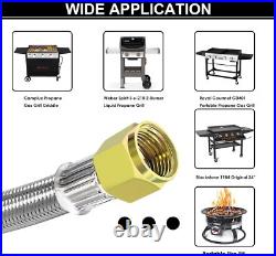 24 Ft High Pressure Braided Propane Hose Extension with Conversion Coupling 24 Ft High Pressure Braided Propane Hose Extension with Conversion Coupling