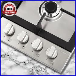 24 In. Gas Cooktop in Stainless Steel with 4 Sealed Burners