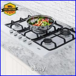 27 In. Gas Cooktop in White with 5 Burners Including Power Burner