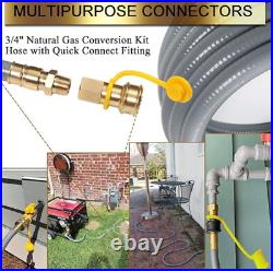 36 Feet 3/4 ID Natural Gas Hose & Quick Disconnect Fittings For NG/LP Propane