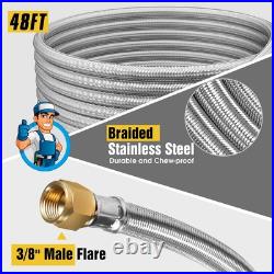 48Ft High Pressure Braided Propane Hose Extension and Fittings with Conversion