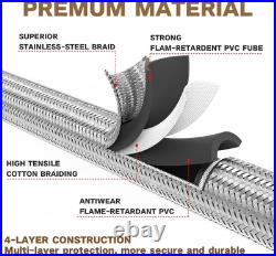 48Ft High Pressure Braided Propane Hose Extension and Fittings with Conversion