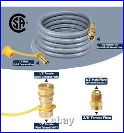 48 FT Propane & Natural Gas Hose with 3/8-1/2 Female Flare Gas Conversion Kit