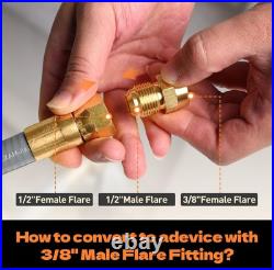 48 FT Propane & Natural Gas Hose with 3/8-1/2 Female Flare Gas Conversion Kit 48 FT Propane & Natural Gas Hose with 3/8-1/2 Female Flare Gas Conversion Kit