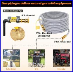 48 FT Propane & Natural Gas Hose with 3/8-1/2 Female Flare Gas Conversion Kit 48 FT Propane & Natural Gas Hose with 3/8-1/2 Female Flare Gas Conversion Kit
