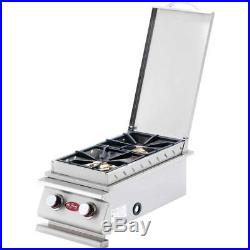 Cal Flame Deluxe Double Side Burner Propane WithNatural Gas Conversion Kit