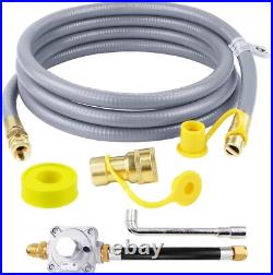 Easy Install 1/2'' Natural Gas Hose & Regulator Kit for Propane to Natural Gas Easy Install 1/2'' Natural Gas Hose & Regulator Kit for Propane to Natural Gas