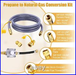 Easy Install 1/2'' Natural Gas Hose & Regulator Kit for Propane to Natural Gas Easy Install 1/2'' Natural Gas Hose & Regulator Kit for Propane to Natural Gas