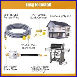 Easy Install 1/2'' Natural Gas Hose & Regulator Kit for Propane to Natural Gas Easy Install 1/2'' Natural Gas Hose & Regulator Kit for Propane to Natural Gas