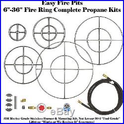 FR_CK 6, 12, 18 or 24 Complete Basic Wood to Gas Fire Pit Conversion Kit