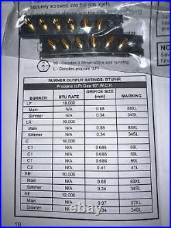 GE Propane (LP) Gas Orifice Conversion Kit For Model ZGU36RSLSS