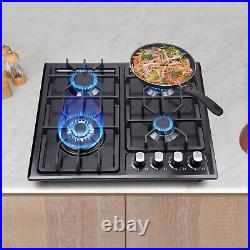 Gas Cooktop 22Inc Built in 4 Burners Stainless Steel Stove NG/LPG Conversion Kit