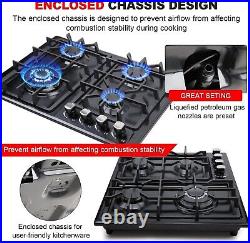 Gas Cooktop 22Inc Built in 4 Burners Stainless Steel Stove NG/LPG Conversion Kit