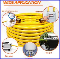 Gas Line Propane Adapter Hose 33FT 1/2 Flexible Tubing Kit with Male Fittings