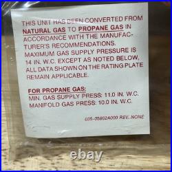 Honeywell 1NP0392A 473-00416-000 NATURAL TO PROPANE GAS CONVERSION KIT Honeywell 1NP0392A 473-00416-000 NATURAL TO PROPANE GAS CONVERSION KIT