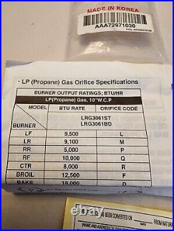 LG Propane (LP) Orifice Conversion Kit AAA72971030, MEZ62575136 NEW