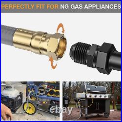 Natural Gas Conversion Kit for Grill, 24Ft Flexible Gas Line, 3/8 Natural Gas H