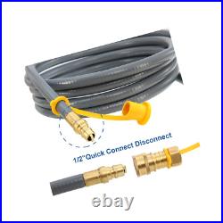 Natural Gas Hose 1/2 Inch with Quick Connect Adapter for Generator RV Grill 36FT