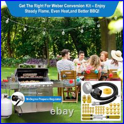 Natural Gas To Propane Conversion Kit for Weber BBQ Grill 5ft Hose & 36 Orifices