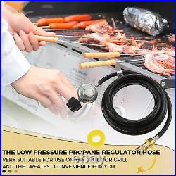 Outdoor BBQ Grill Low Pressure Propane Regulator Hose 3/8 Quick Connect Adapter