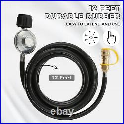 Outdoor BBQ Grill Low Pressure Propane Regulator Hose 3/8 Quick Connect Adapter