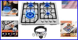 Stainless Steel 4-Burner Gas Cooker with NG/LPG Conversion Kit for Home Chefs Stainless Steel 4-Burner Gas Cooker with NG/LPG Conversion Kit for Home Chefs
