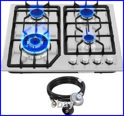Stainless Steel 4-Burner Gas Cooker with NG/LPG Conversion Kit for Home Chefs Stainless Steel 4-Burner Gas Cooker with NG/LPG Conversion Kit for Home Chefs