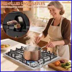 Stainless Steel 4-Burner Gas Cooker with NG/LPG Conversion Kit for Home Chefs Stainless Steel 4-Burner Gas Cooker with NG/LPG Conversion Kit for Home Chefs