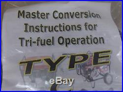 Tri-fuel Propane Natural Gas Conversion Kit Generator New
