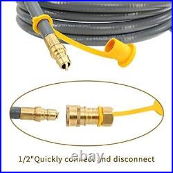 Upgraded 48 Feet 1/2 Natural Gas Hose propane hose extension kit with connect fit